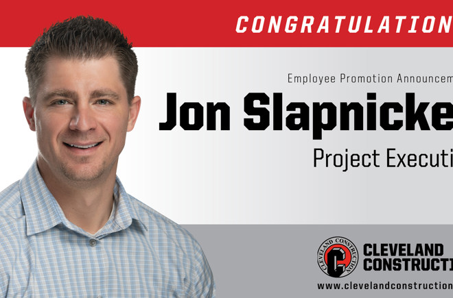 Cleveland Construction Promotes Jon Slapnicker to Project Executive of Hospitality Contracting
