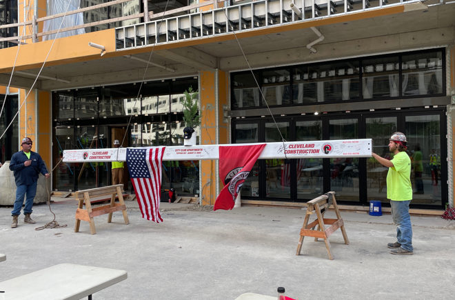 Skyline 776 Apartments Cleveland Celebrates Topping Out Construction Milestone